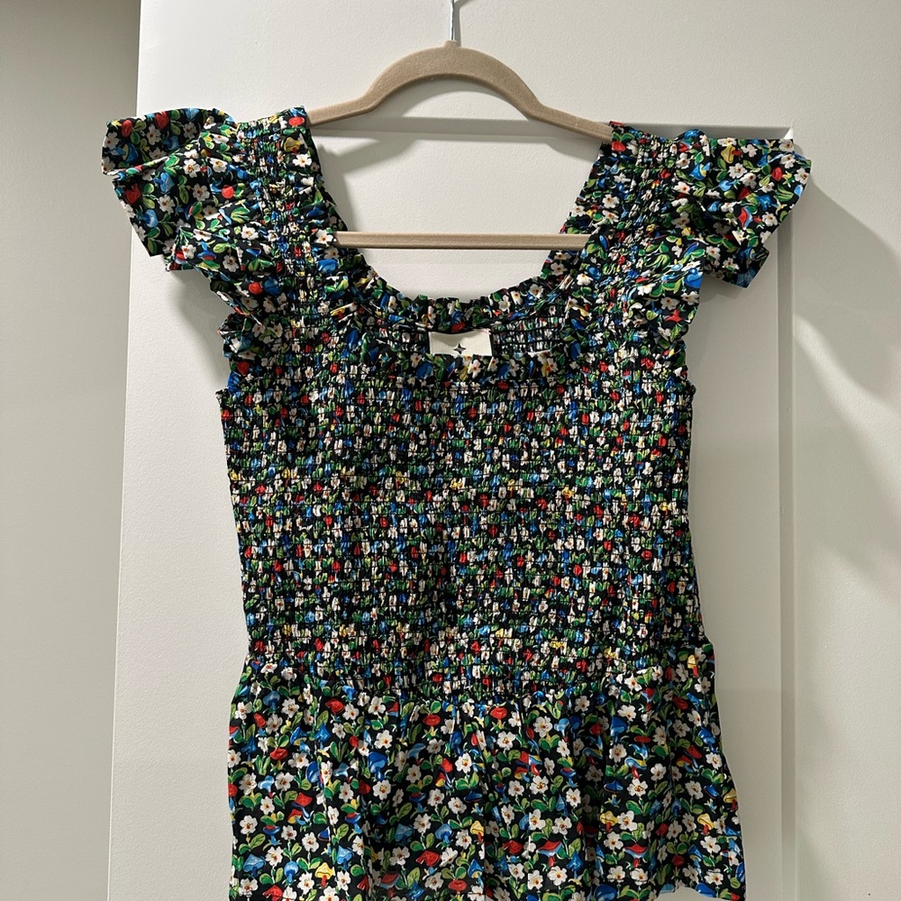 Tuckernuck Multicolor Floral Smocked Blouse